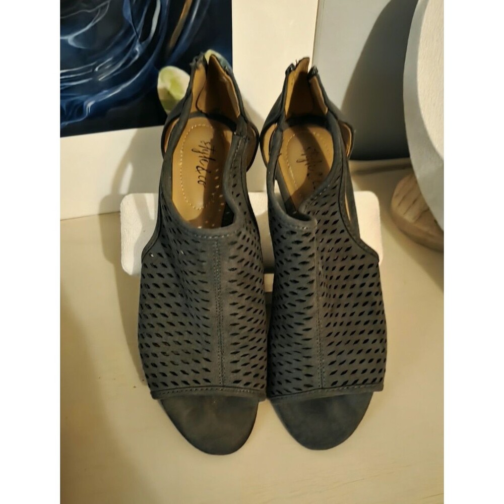 Style&co. Women’s Brown Synthetic Open Toe Cut-Out Lightweight Pumps Size 7
